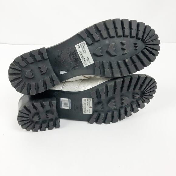 Schutz Womens Doris Leather Oxford Shoes 6.5 White Snake Embossed NWOB - Picture 9 of 10